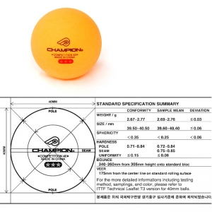 Мячи Champion Competition 3 звезды оранжевые (12 шт.)